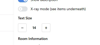 Text size option in Room Settings